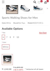 Red Tape White Sport Shoes