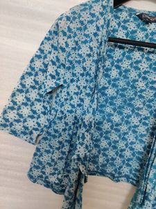 Sea Green Shrug High Low Front