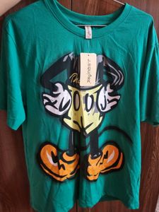 Green Mickey Mouse Graphic Tee
