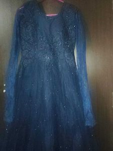 Elegant Navy Blue Party Gown