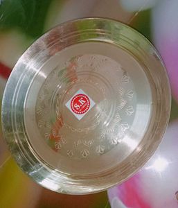 BM brand new brass plate glass and bowl set .