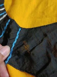Yellow Embroidered Kurti