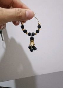 Black beaded earrings