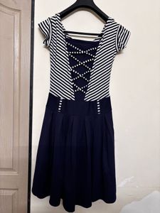 Striped Fit &amp; Flare Dress : FREE Belt Limited Time