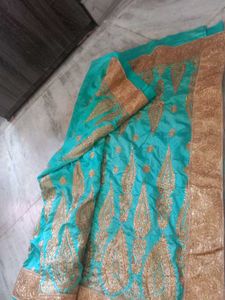 Amazing sea Green Colour beautiful Sare For You!