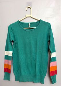 Striped Sleeve Knit Top