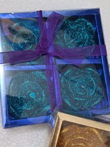 Set Of 2 Pack Glitter Big Size Floating Candle