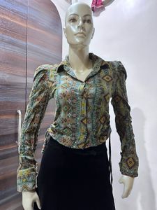 Patterned Long Sleeve Top