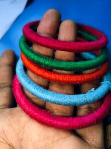 Colorful Thread Bangles - Set of 5