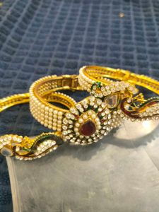 Pearl &amp; Gemstone Bangles (Set of 3)