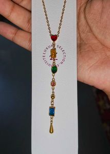 Colorful Gemstone Gold Necklace