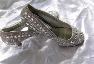Sparkly Silver rhinestone Ballerinas