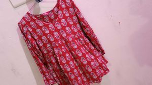 Red Printed Top