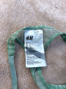 H&amp;M Green Checked Thong Panty | Size S