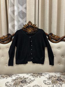 Black Button-Down Cardigan