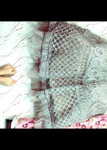 HEAVY GOWN WITH STONE AND EMBROIDERY✅