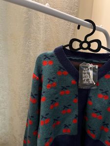 Cute Cherry Print Cardigan