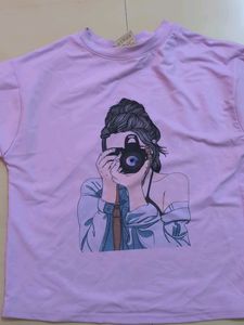 Purple Tshirt For Women On Jeans
