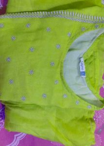 Aayna Women Solid Cotton Silk Anarkali Kurta