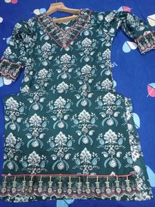 Teal Blue Kurta Set Pure Cotton