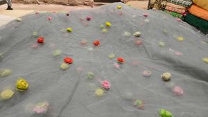 2 metre Elegant Grey Tiered Anarkali Kurta Fabric