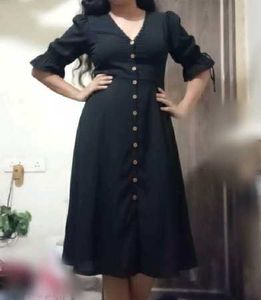 Chic Black Button-Down Dress