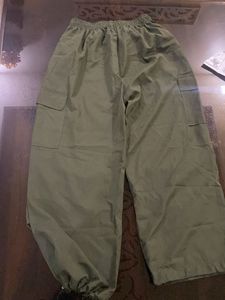 Olive Green Cargo Baggy Pants