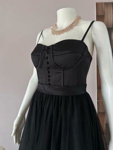 Black Tulle Satin Corset Style Gown