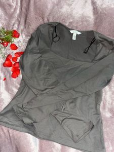Gray Long Sleeve Top