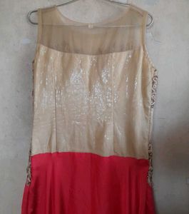 Orange and Gold Embroidered Gown