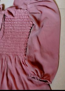 Dusty Rose Smocked Top