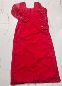 Pakistani Stitched Beautiful Red Worked Suit
