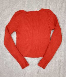 Orange Square Neck Top For Women