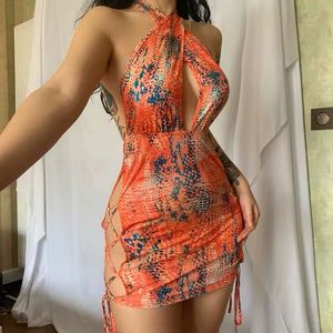 lulu & sky Snakeskin Print Halter neck