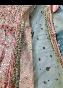 Peach Embellished Lehenga Set