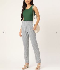 Zara Dupe Black &amp; White Checked Formal Trouser