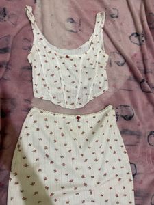 Floral Corset &amp; Skirt Set