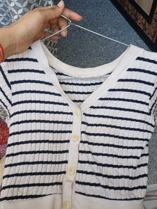 Striped Button-Down Top