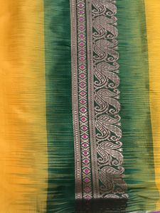 Pure Kanjeevaram Silk Saree Yellow &amp; Green
