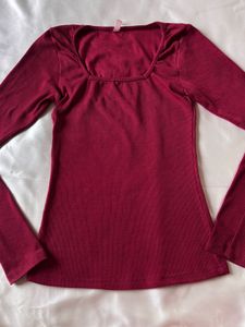 Maroon Full Sleeves Top