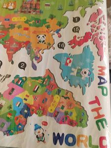 Stick on world map for kids