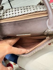 Stylish Metallic Accent Handbag