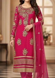 Elegant Pink & Gold Kurta Set