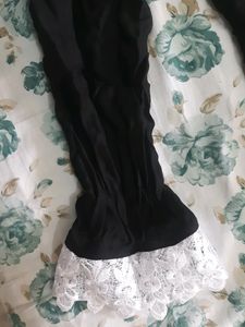 Beautiful Black Chikankari Kurti With Printed Work.