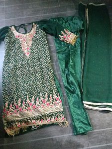 Elegant Green Embroidered Salwar Suit