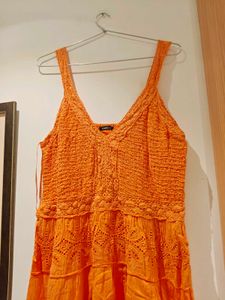 Orange Embroidered Dress