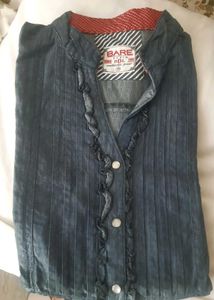 BARE DENIM Front Open Casual Shirt
