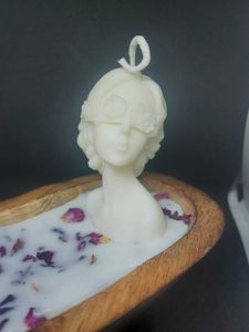 Lady Candle with Rose petals