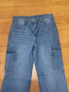 Blue Denim Cargo Jeans