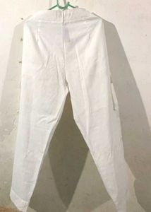 straight fit white cargo
